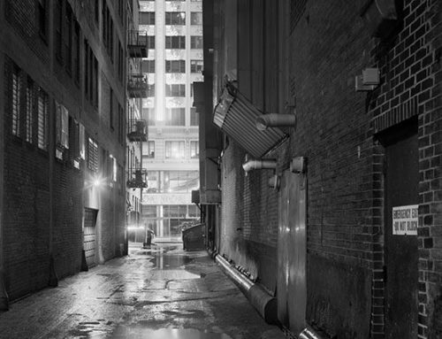 Alley Near 11th and Locust 2, Night, Rain, 2020
